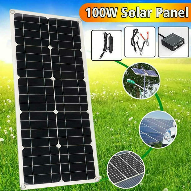 100W Watt Solar Panel Kit 12V Battery Flexible Charge For RV Camping Waterproof